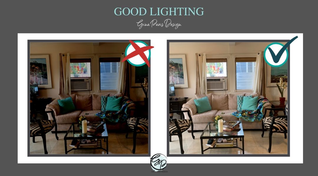 It's important to have properly lit rooms. Adjust the lighting by tapping the screen and sliding the sun icon up or down.